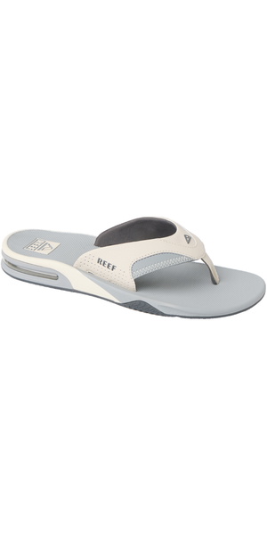 2026 Reef Hombres Sandalias Fanning CJ9044 - Gris Claro / Gris / Blue